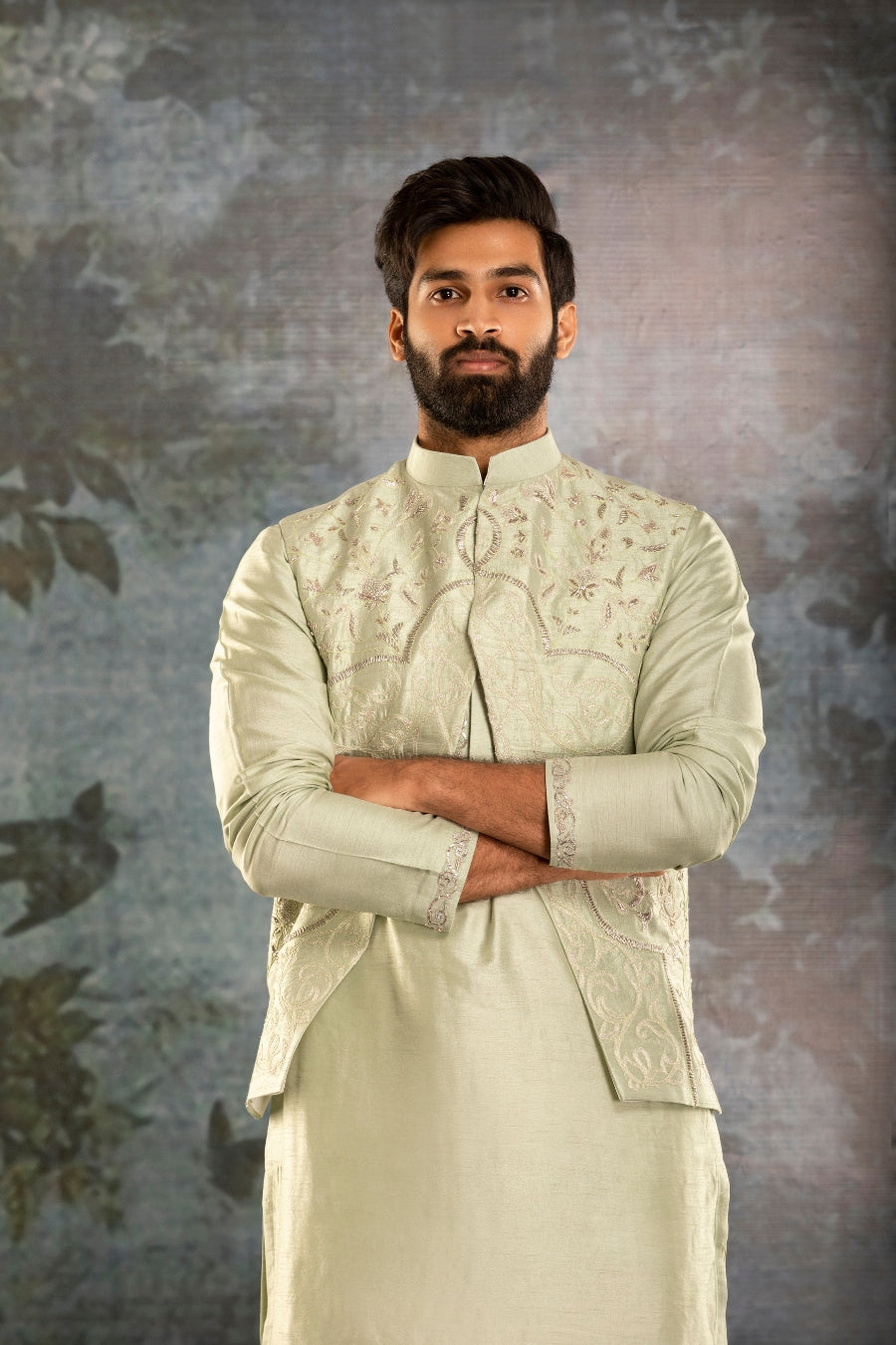 Kurta Waistcoat light grean - Tejas Harish