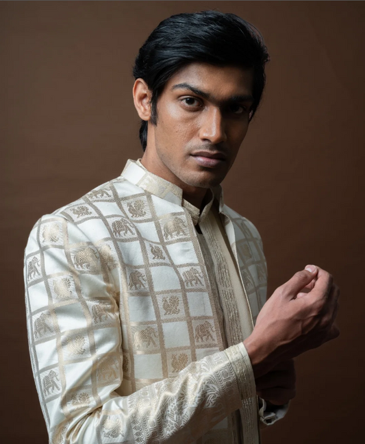 Designer Pattu Sherwani for Men in Hyderabad – Tejas Harish Evolve, Banjara Hills