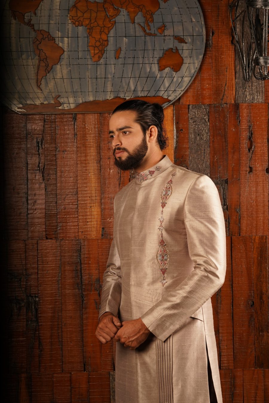 Dark Beige Indo Western - Tejas Harish
