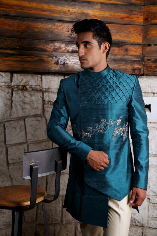 indo western dress for men for engagement Splendid Hot Pink Designer Men's Indo-Western for Engagement, Wedding, and Reception