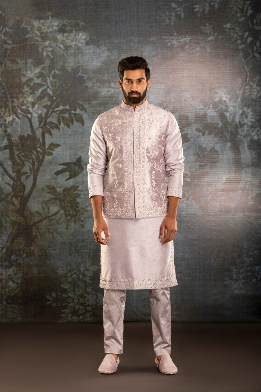 Purple Waistcoat Kurta - Tejas Harish