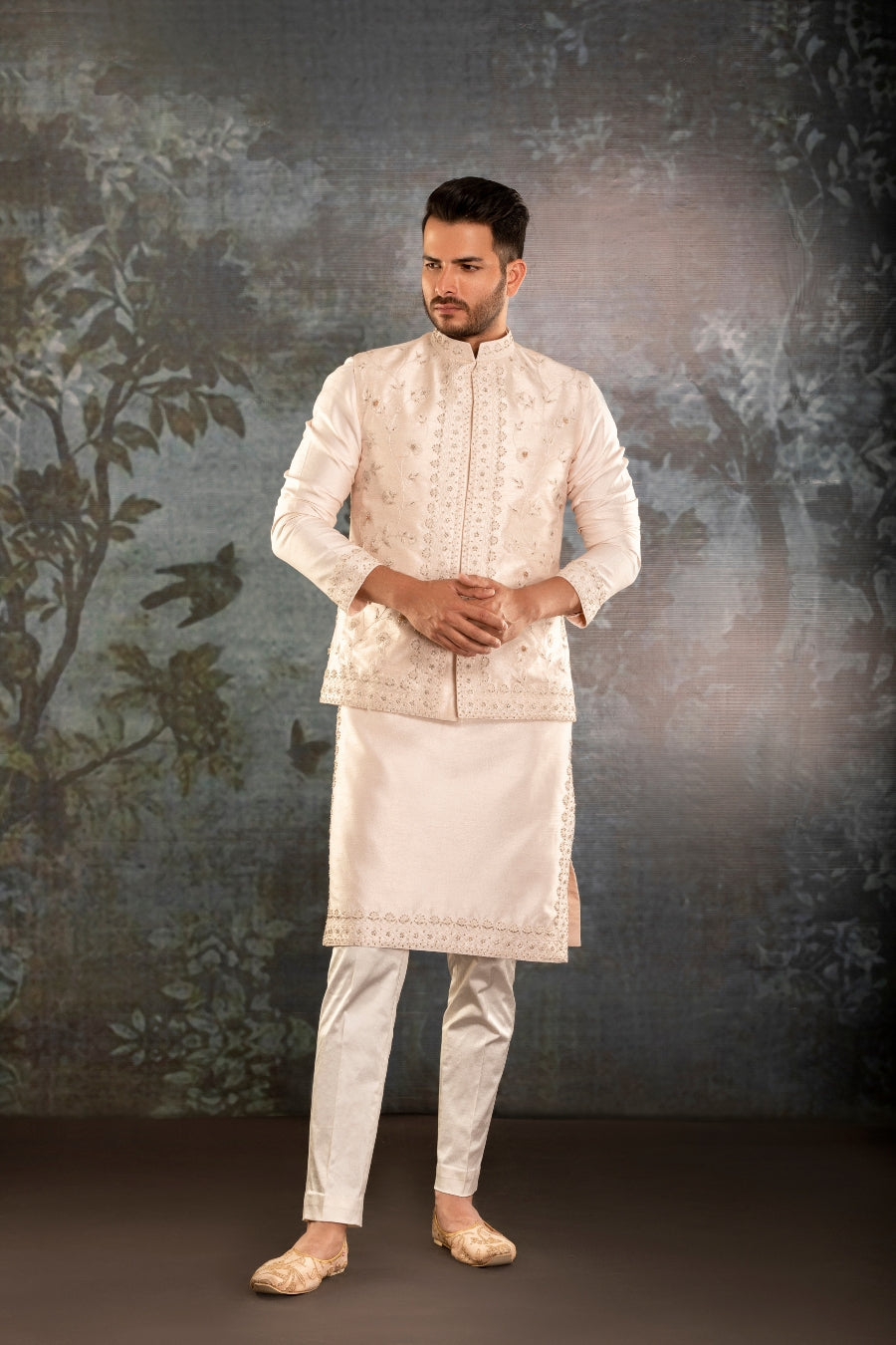 Cream Waistcoat Kurta - Tejas Harish