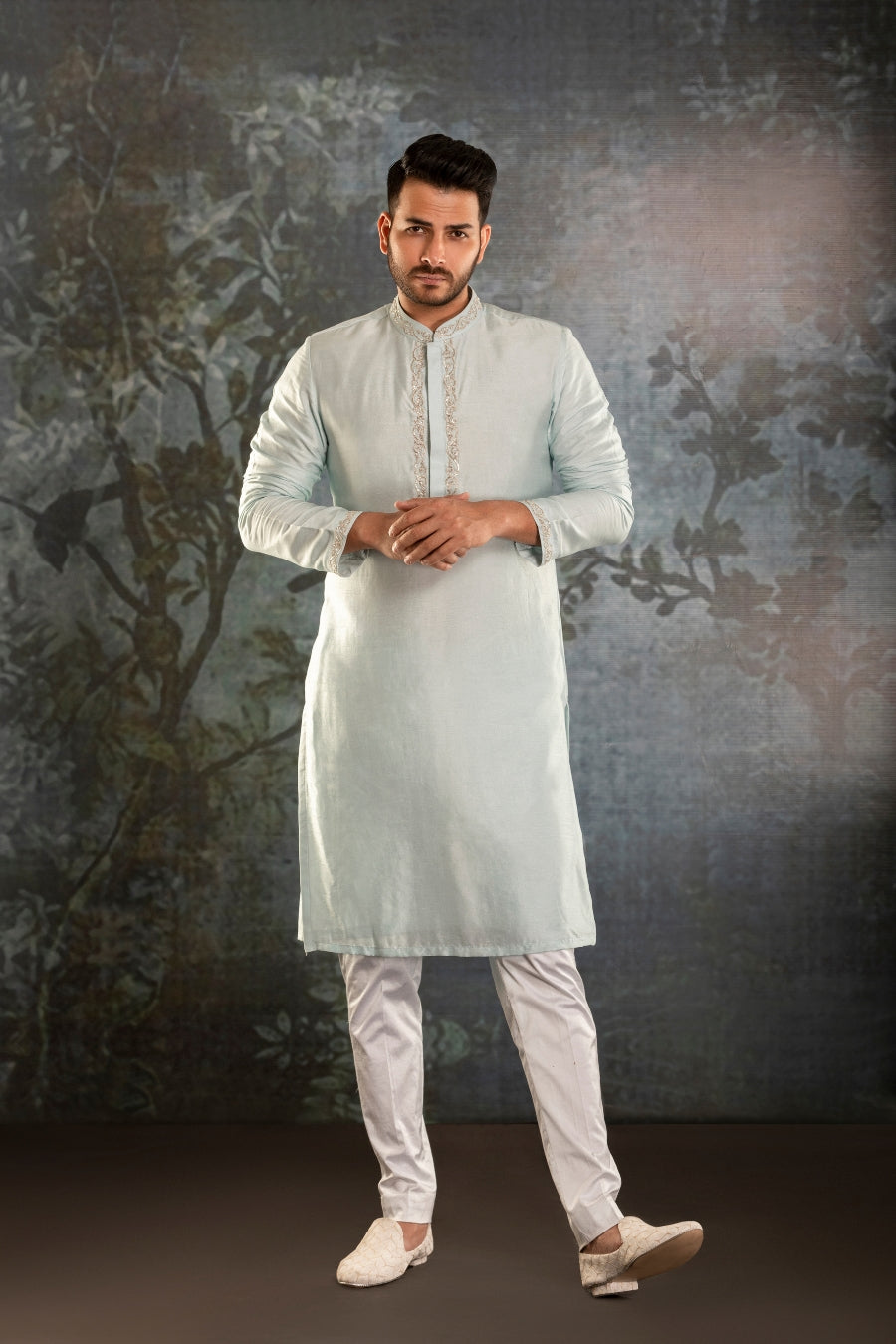 Blue Waistcoat Kurta - Tejas Harish