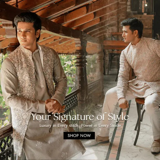 Ivory pattu kurta set for muhurtham ceremony – South Indian groomwear by Tejas Harish
